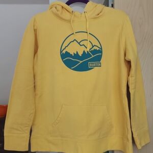 EUC Youth Large Burton Yellow Hoodie with Blue Mountain Logo